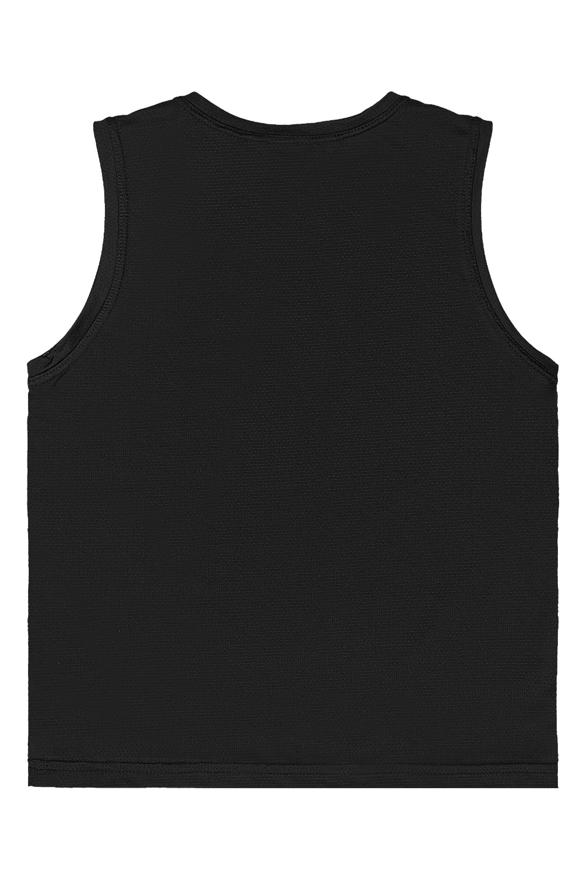 Regata Infantil Menino em Malha Dry Fit com Aplique Refletivo (Preto) Quimby - Imagem 9